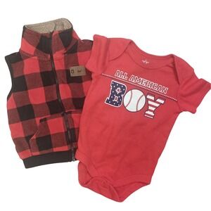Carter's Vest Jacket & All‎ American Boy Red Onsie SKUK096